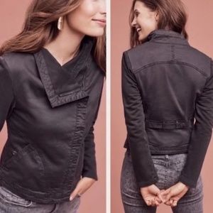 Asymmetrical Zip Moto Jacket – Anthropologie Marrakech Faravel Grey Black – XS